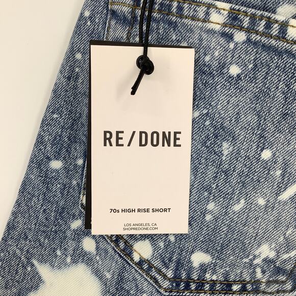RE/DONE Size 25 70s High Rise Denim Short Splash Jean $215 msrp G14-9 - Picture 5 of 9